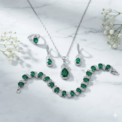 Shiny Drop Stone Jewelry Set