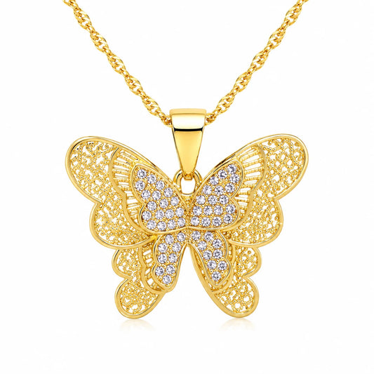 Shiny Butterfly Necklace