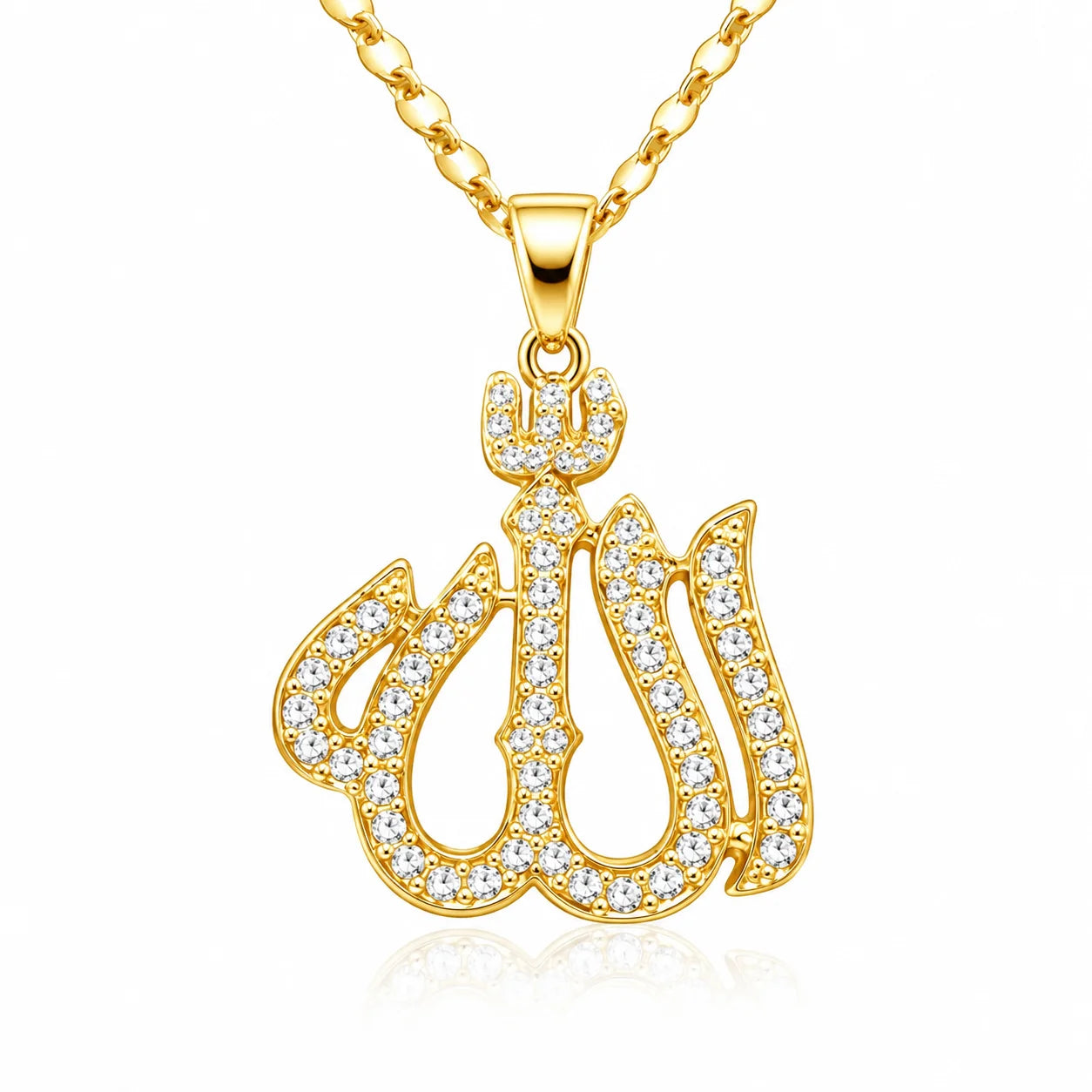 Shiny Rhinestone Allah Necklace