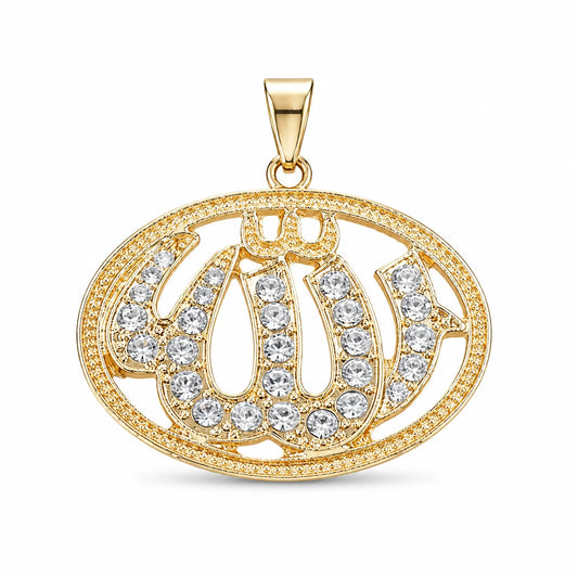 Shiny Rhinestone Allah Necklace New
