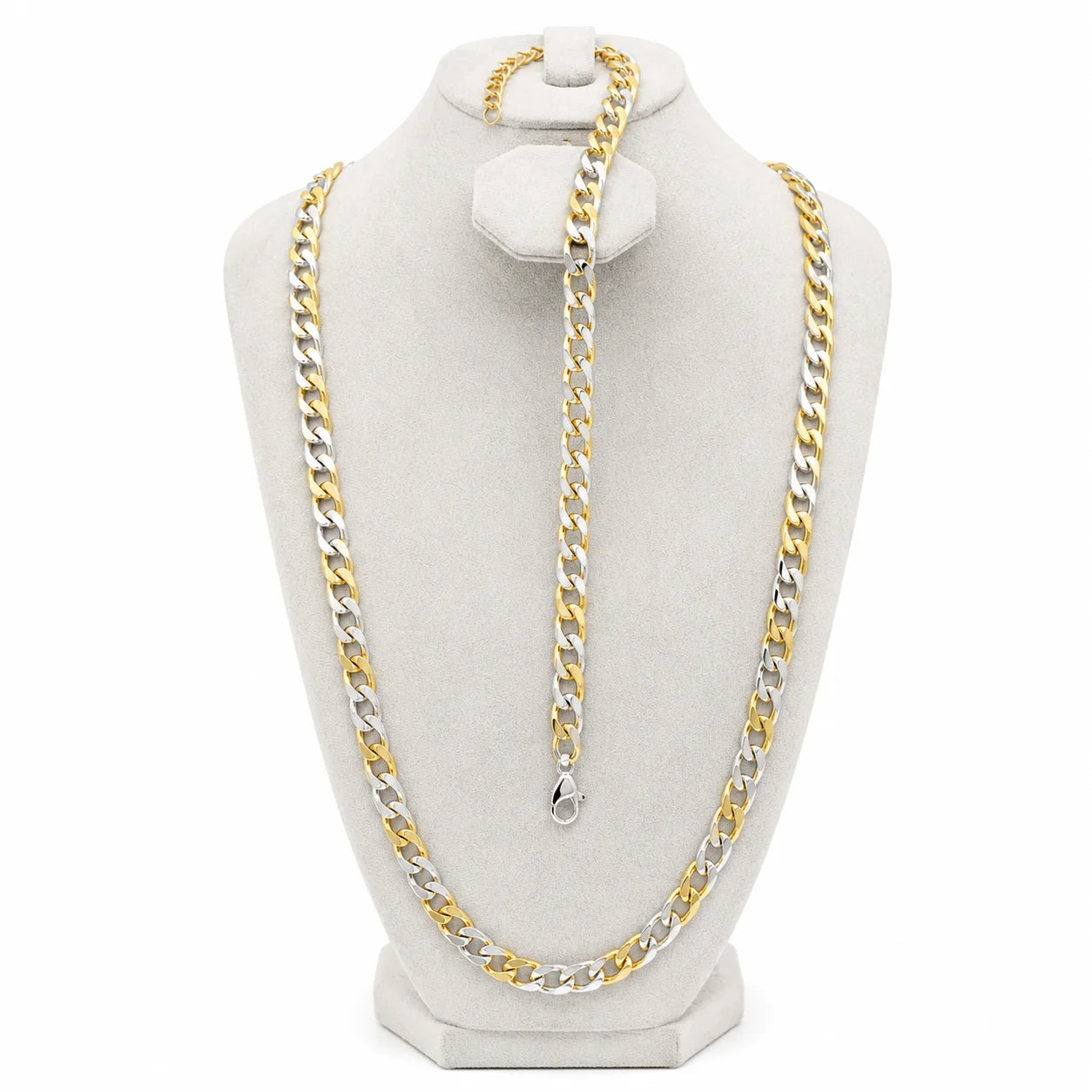 Silver and Gold Braid Jewelry Set – Model 11