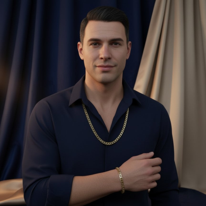 Silver and Gold Braid Jewelry Set – Model 11