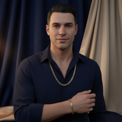 Silver and Gold Braid Jewelry Set – Model 11