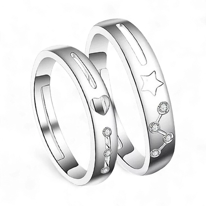 Star And Heart Couple Rings