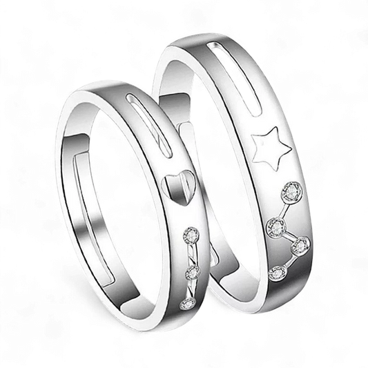 Star And Heart Couple Rings