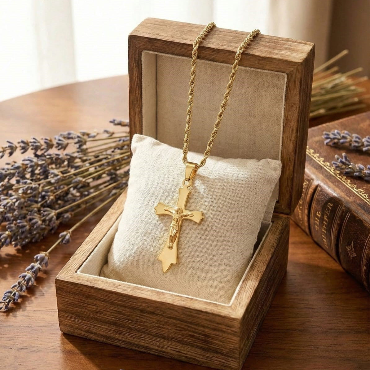 Statement Gold Crucifix Pendant