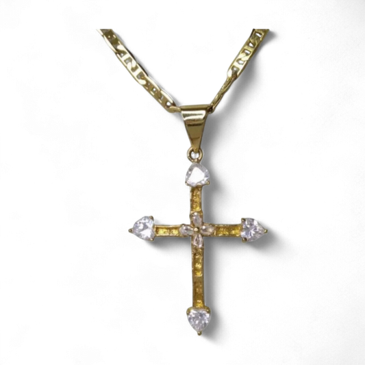 Stones Simple Cross Necklace
