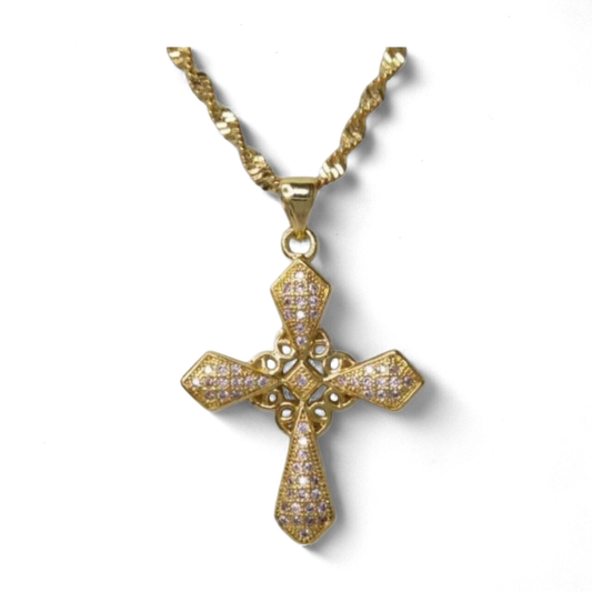 Tangled Shiny Cross Necklace