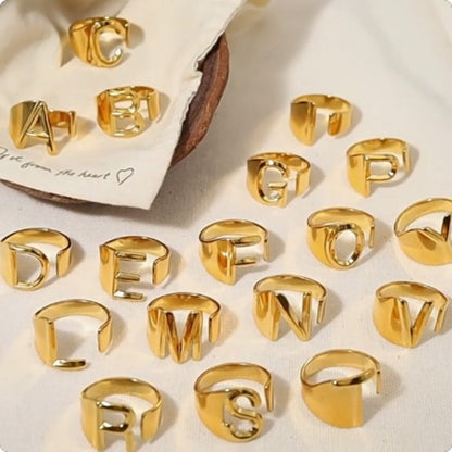 Trendy Initial Ring