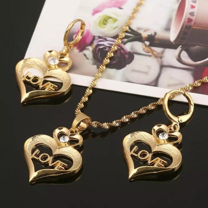 Trendy Love Heart Jewelry Set