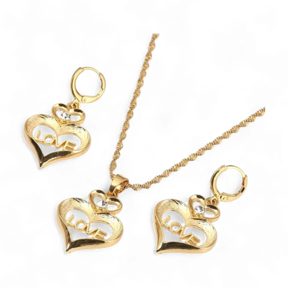 Trendy Love Heart Jewelry Set