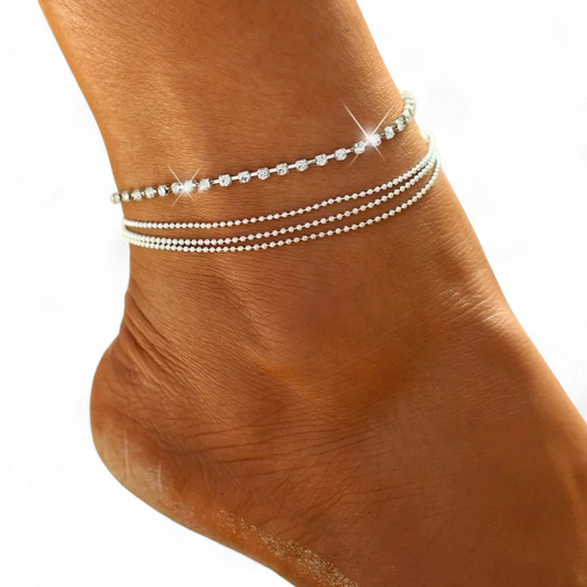 Trendy Multi Layer Anklet - 2 Colors