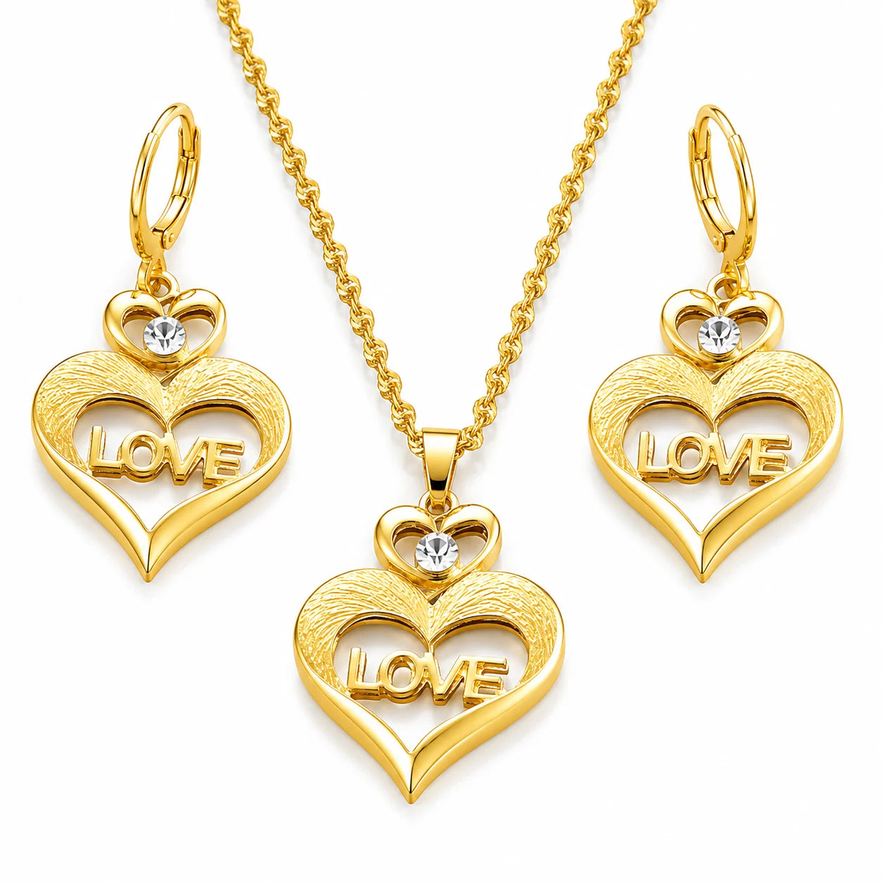 Trendy Love Heart Jewelry Set