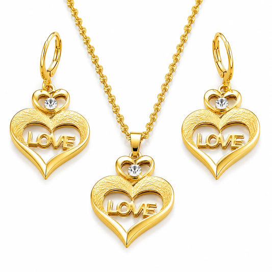 Trendy Love Heart Jewelry Set