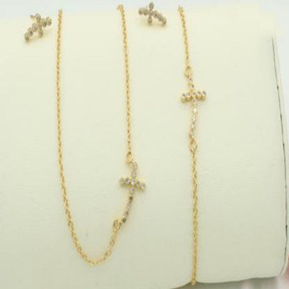 Twisted Shiny Cross Bracelet