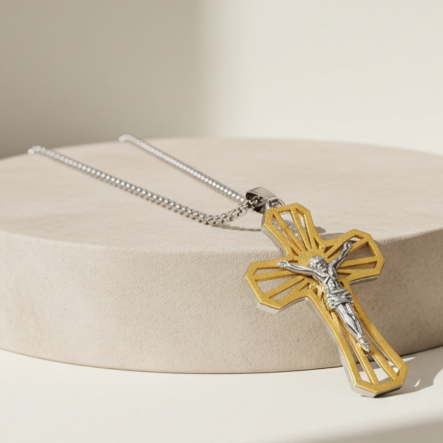 Two-Tone Cross Pendant