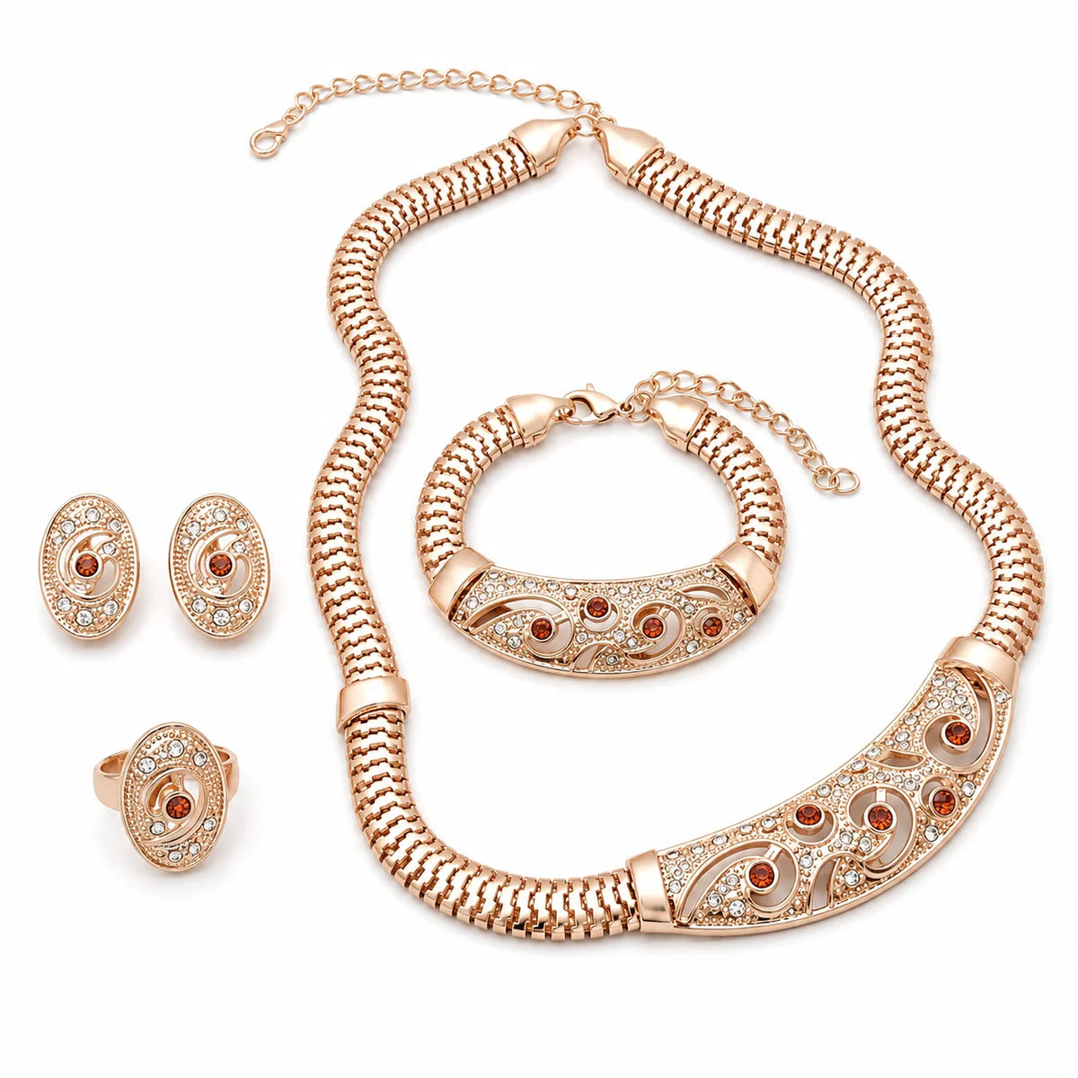 Vintage Crystal African Bridal Set