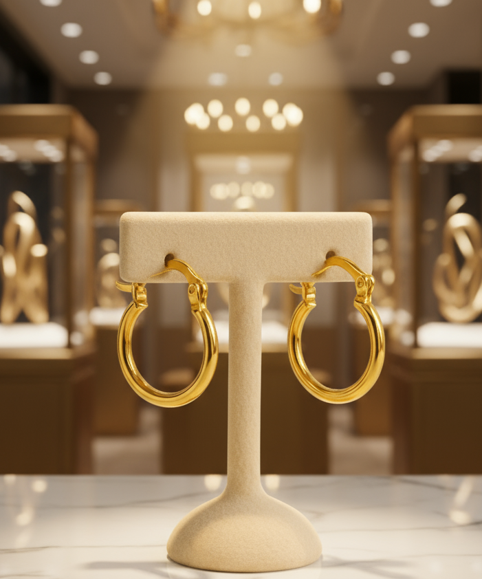 Classic Gold Hoop Earrings - Large