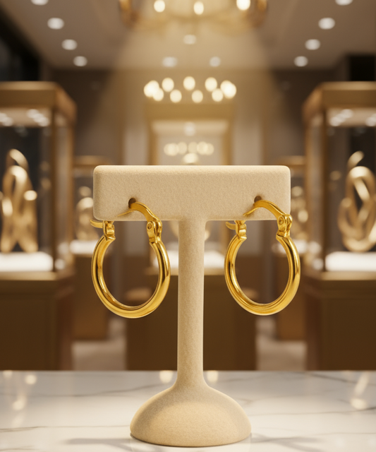 Classic Gold Hoop Earrings - Large