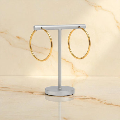 Gold Round Hoop Earrings - Large