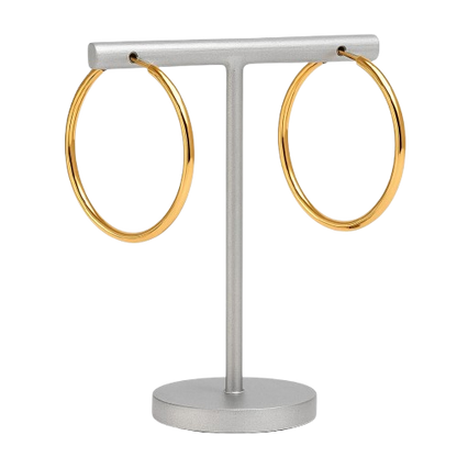 Gold Round Hoop Earrings - Large
