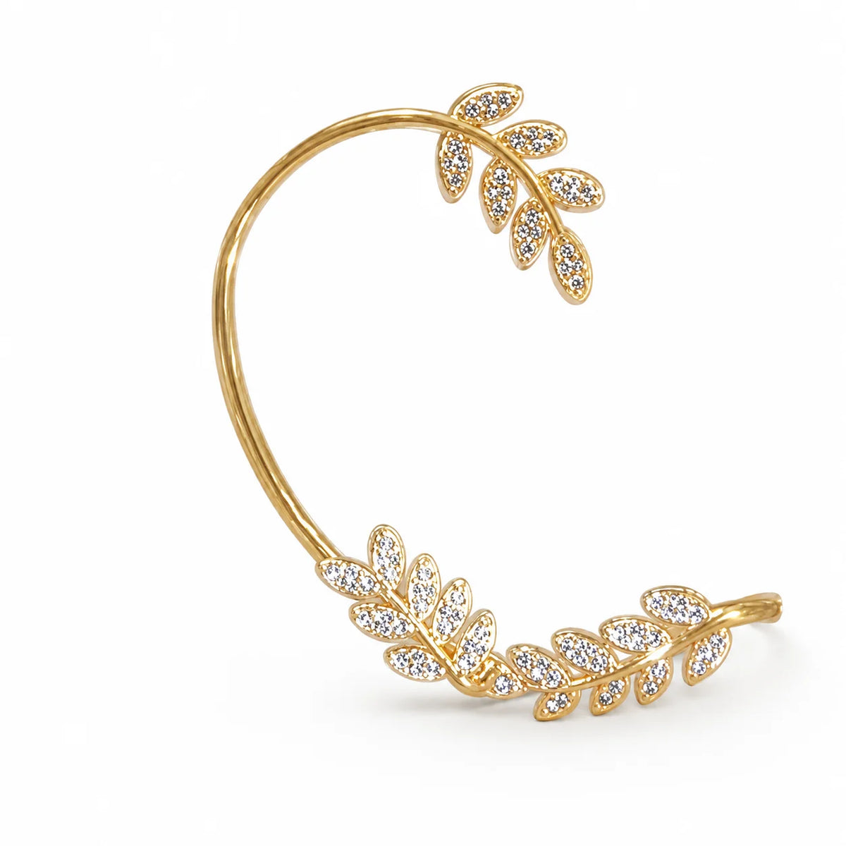Wheat Crystal Clip-On Earrings