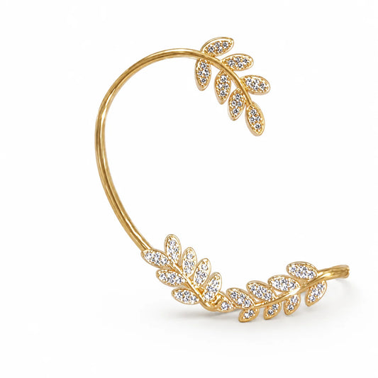 Wheat Crystal Clip-On Earrings