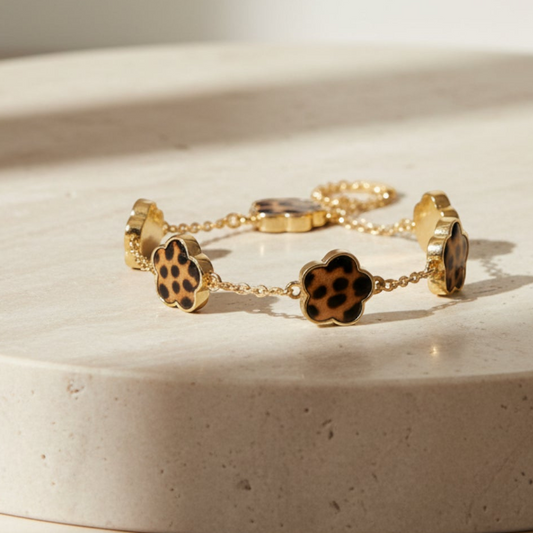 Wild Bloom Leopard Bracelet - Set Of 2