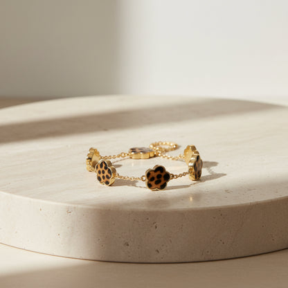 Wild Bloom Leopard Bracelet - Set Of 2