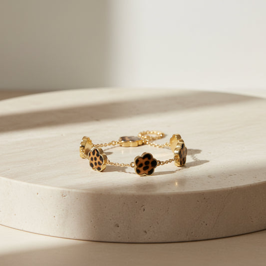 Wild Bloom Leopard Bracelet - Set Of 2
