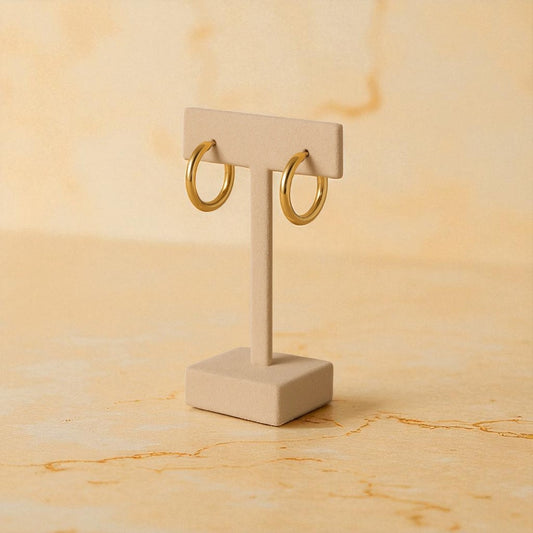 Gold Round Hoop Earrings - Small