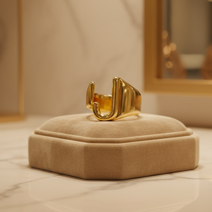 Trendy Initial Ring