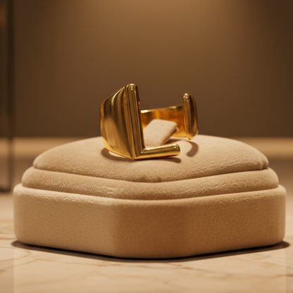 Trendy Initial Ring