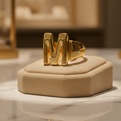 Trendy Initial Ring