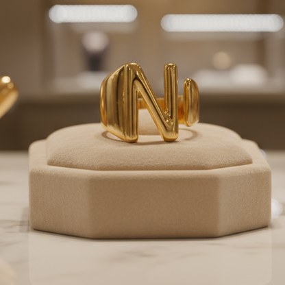 Trendy Initial Ring
