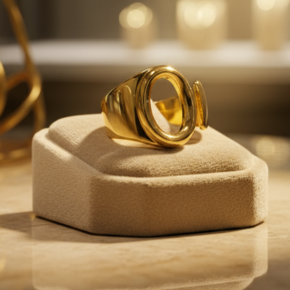 Trendy Initial Ring