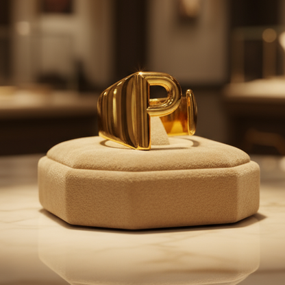 Trendy Initial Ring