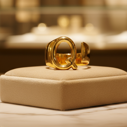 Trendy Initial Ring