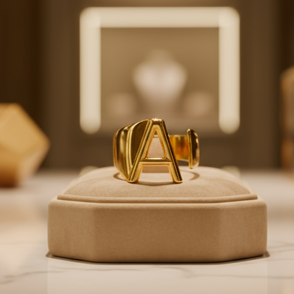 Trendy Initial Ring