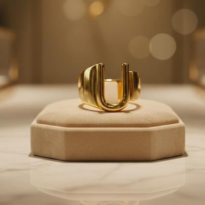 Trendy Initial Ring
