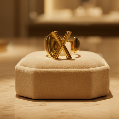 Trendy Initial Ring
