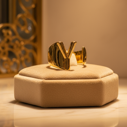 Trendy Initial Ring