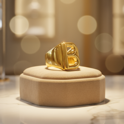 Trendy Initial Ring
