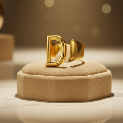 Trendy Initial Ring