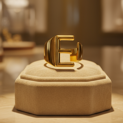 Trendy Initial Ring