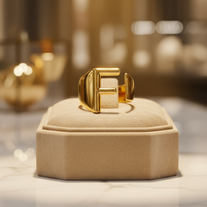 Trendy Initial Ring