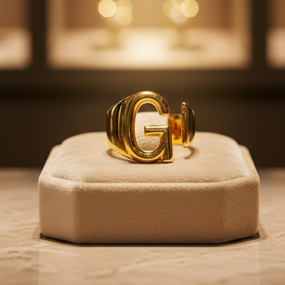 Trendy Initial Ring
