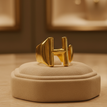 Trendy Initial Ring