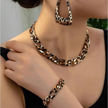 Leopard Statement Jewellery Set - Set Of 3