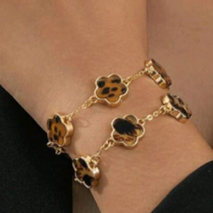 Wild Bloom Leopard Bracelet - Set Of 2